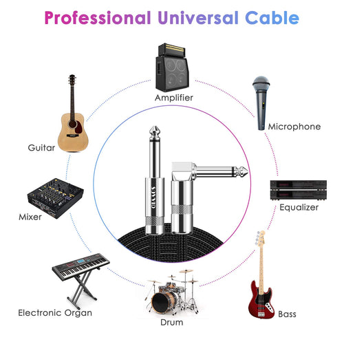 10FT Cable of Rock 'n' Roll Dreams – Your Guitar's Best Right-Angled Buddy!